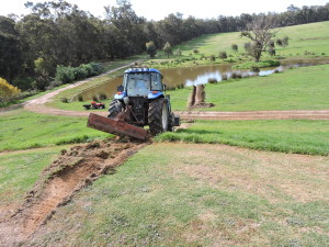 Digging the trench for the pipe