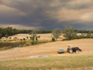 Smoke darkened sky from the Waroona/Yarloop bushfire