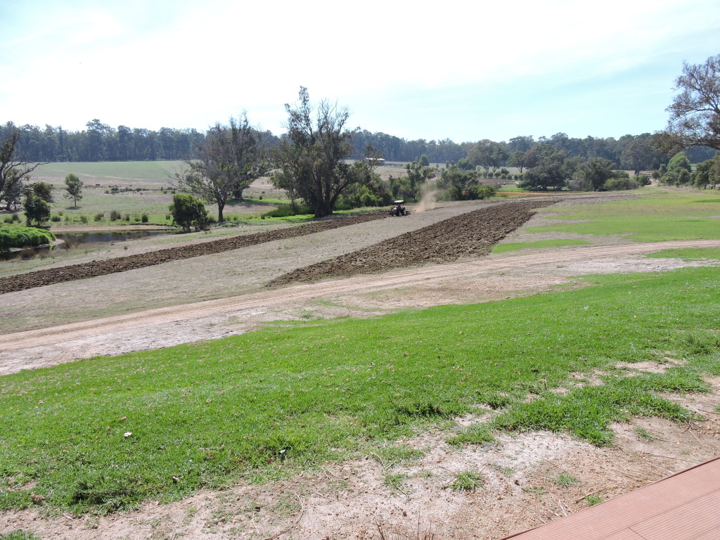 breaking the ground for re-seeding House paddock